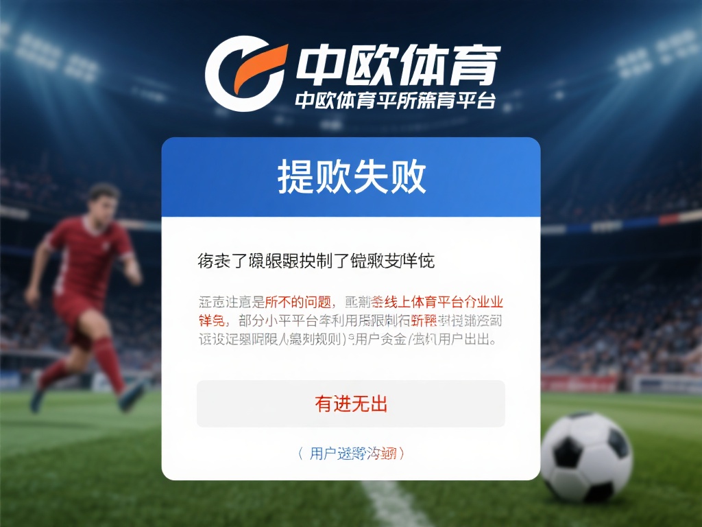 中欧体育提现失败背后隐藏的问题与真相 (中欧体育提现失败背后隐藏的问题与真相大揭秘) 值得注意的是,提现失败并非中欧体育独有问题,而是整